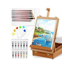 Без бренда «Набор подарочный «Две картинки» 27 предметов: этюдник 35 см из бука, краски акрил 12x12 мл, 2 холста 22x30 на мдф, 10 кистей, мастихин, палитра» в Брянске в интернет-магазине Без бренда «Набор подарочный «Две картинки» 27 предметов: этюдник 35 см из бука, краски акрил 12x12 мл, 2 холста 22x30 на мдф, 10 кистей, мастихин, палитра» в Брянске