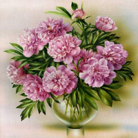 Без бренда «Пионы в круглой прозрачной вазе (20шт)» в Брянске 