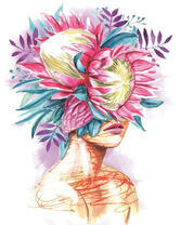 Без бренда «Портрет девушка с оригинальными цветами на голове» в Брянске 