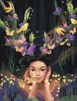 Без бренда «Темноглазая девчонка с цветами и птицами в волосах» в Брянске  в интернет-магазине  Без бренда «Темноглазая девчонка с цветами и птицами в волосах» в Брянске