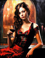 Без бренда «Обворожительная брюнетка с бокалом красного вина» в Брянске 