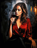 Без бренда «Девушка в красном платье с бокалом вина» в Брянске 