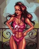 Без бренда «Девушка в нижнем белье с бокалом вина» в Брянске 